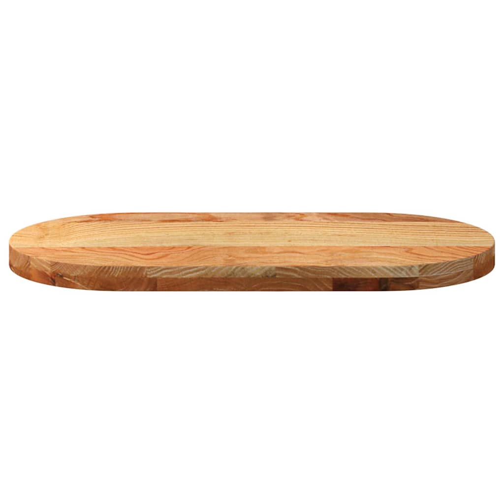 Bordplate lysebrun 80x40x4 cm oval heltre eik