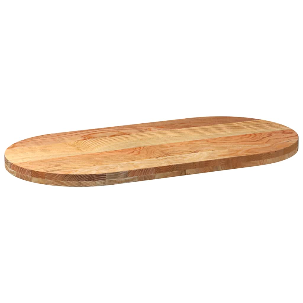 Bordplate lysebrun 100x50x4 cm oval heltre eik