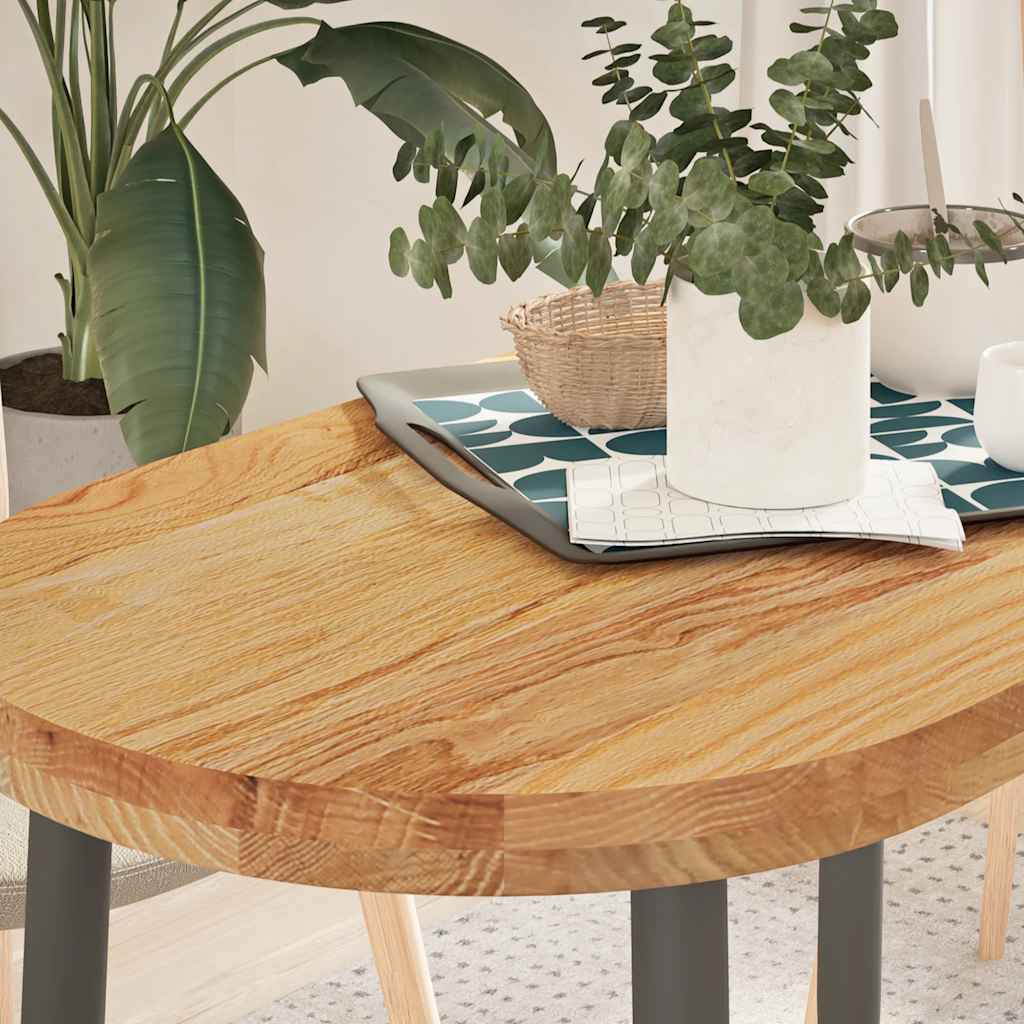 Bordplate lysebrun 100x50x4 cm oval heltre eik
