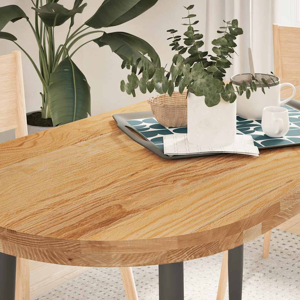 Bordplate lysebrun 120x60x4 cm oval heltre eik