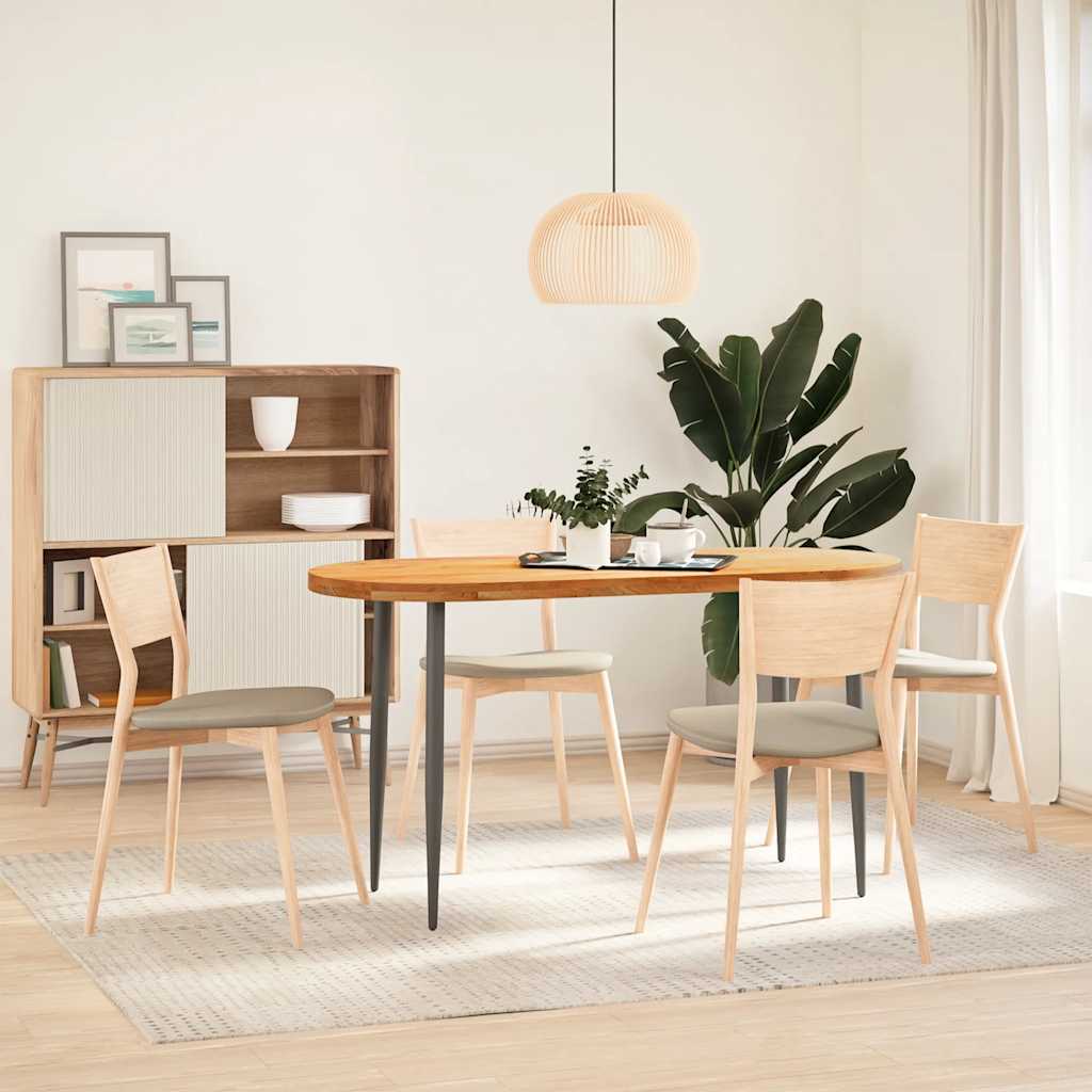 Bordplate lysebrun 140x60x4 cm oval heltre eik