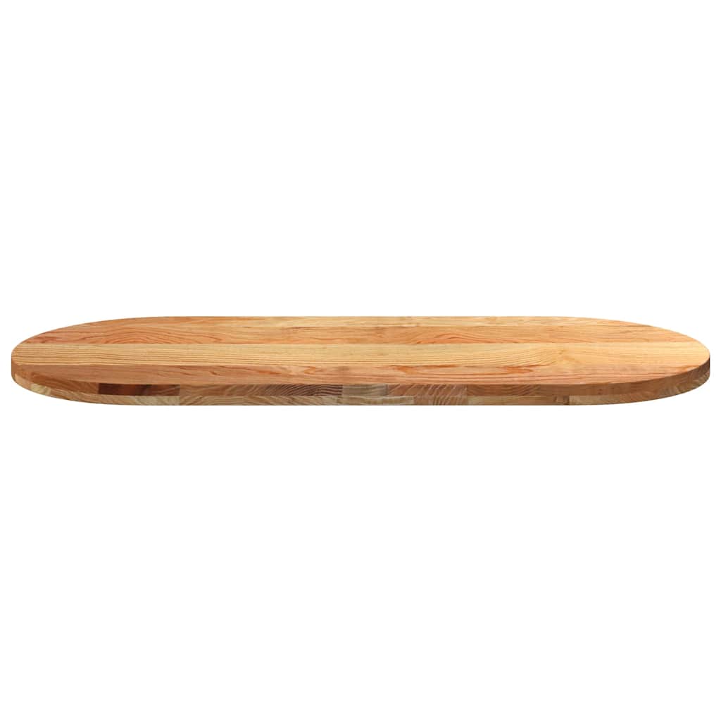 Bordplate lysebrun 140x60x4 cm oval heltre eik