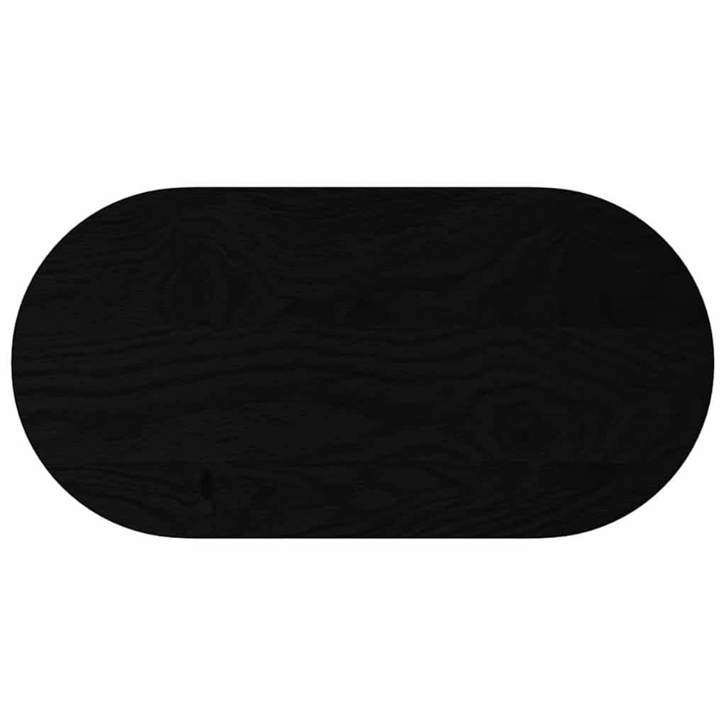 Bordplate mørkebrun 80x40x2 cm oval heltre eik