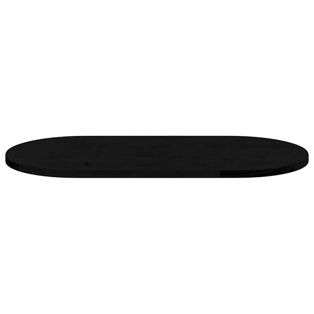 Bordplate mørkebrun 80x40x2 cm oval heltre eik