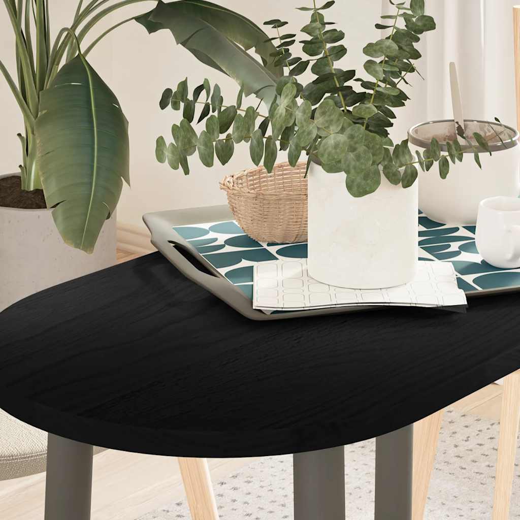 Bordplate mørkebrun 80x40x2 cm oval heltre eik