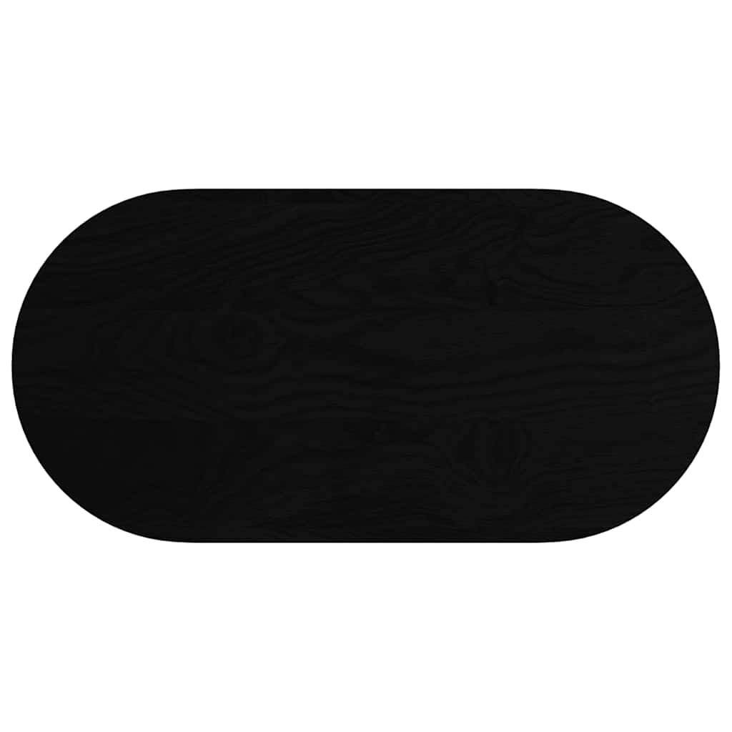 Bordplate mørkebrun 100x50x2 cm oval heltre eik
