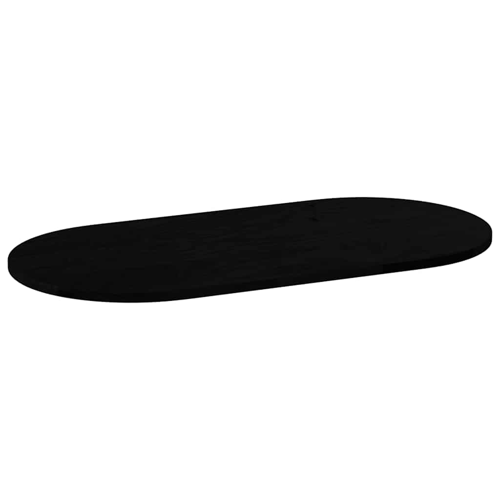 Bordplate mørkebrun 100x50x2 cm oval heltre eik