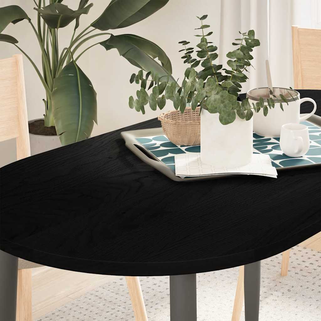 Bordplate mørkebrun 120x60x2 cm oval heltre eik