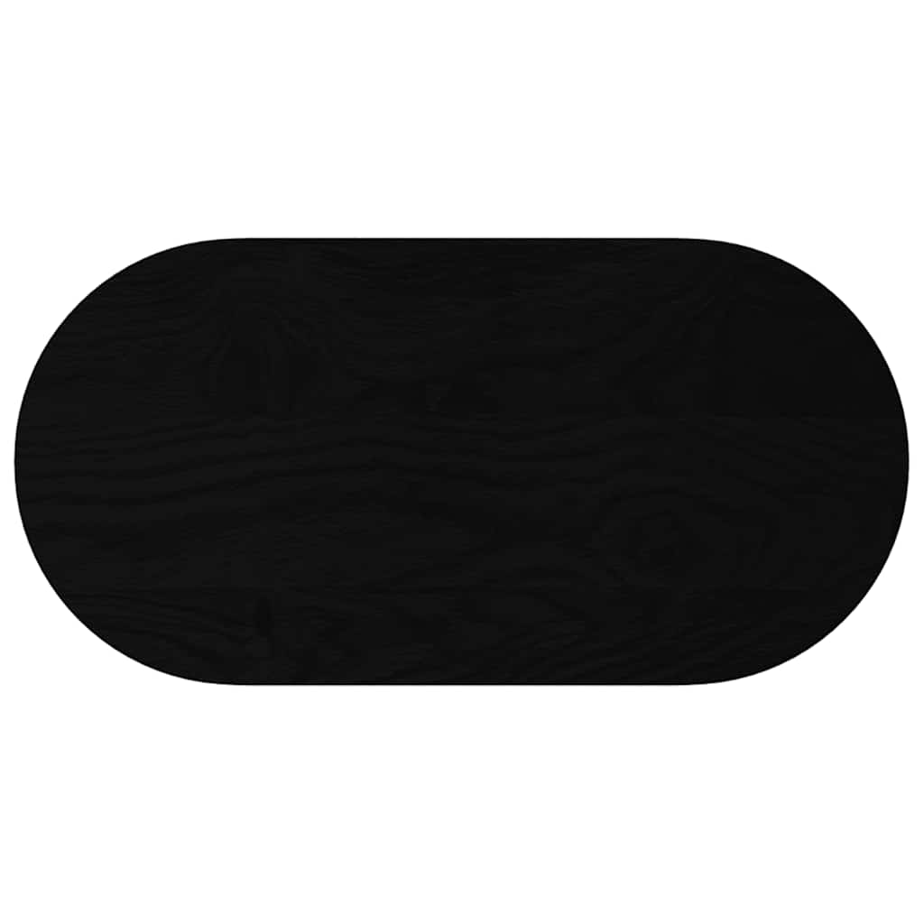 Bordplate mørkebrun 80x40x4 cm oval heltre eik