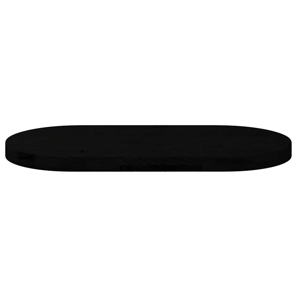 Bordplate mørkebrun 80x40x4 cm oval heltre eik
