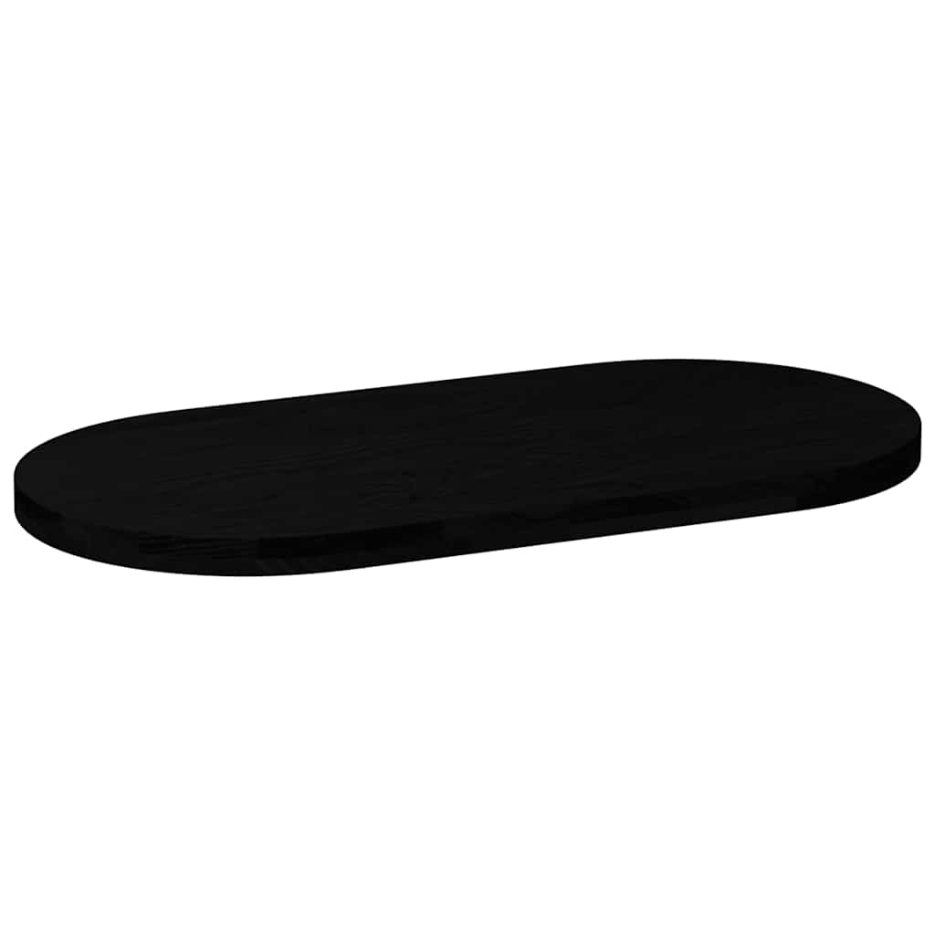 Bordplate mørkebrun 100x50x4 cm oval heltre eik