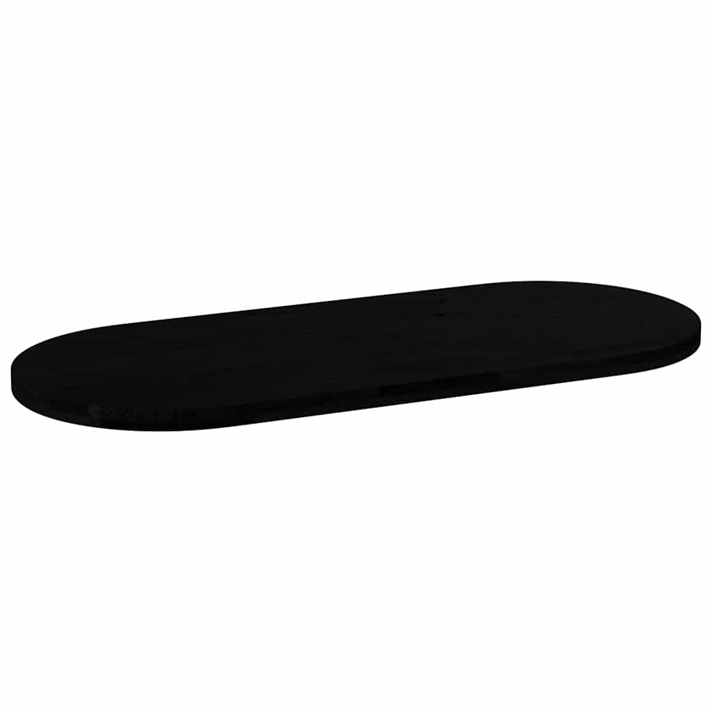 Bordplate mørkebrun 140x60x4 cm oval heltre eik