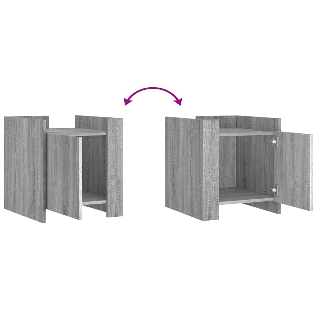 Nattbord grå sonoma 45x50x50 cm konstruert tre