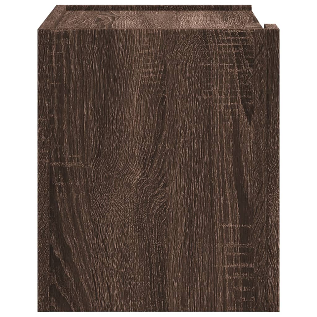 Veggmontert nattbord brun eik 45x30x35 cm