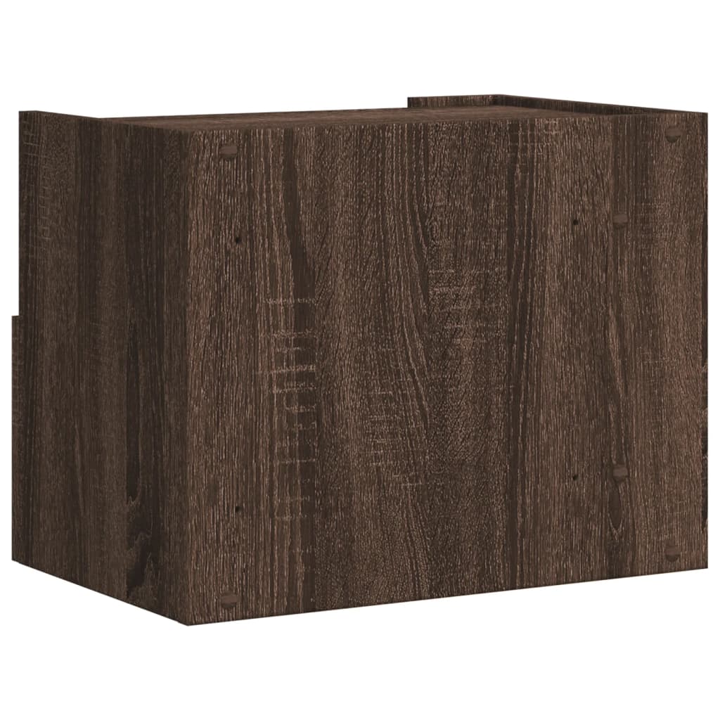 Veggmontert nattbord brun eik 45x30x35 cm