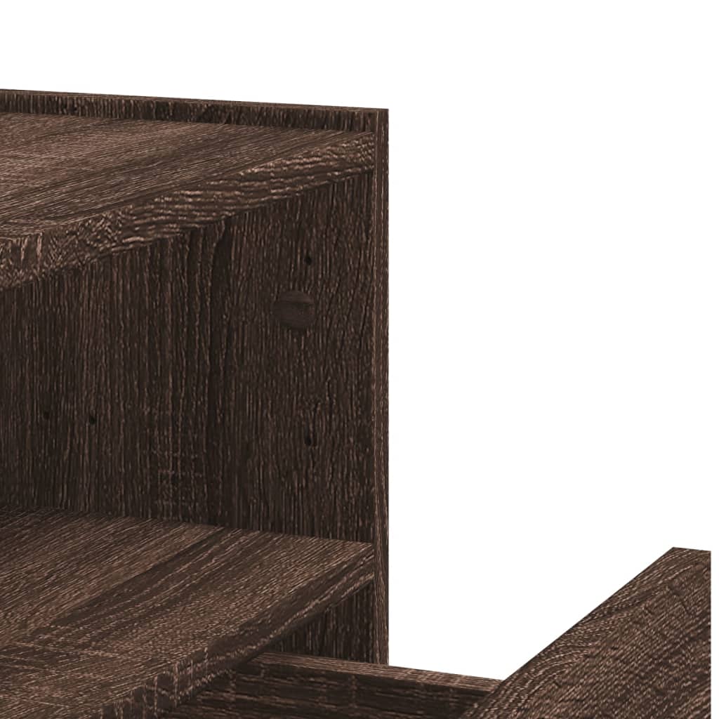 Veggmontert nattbord brun eik 45x30x35 cm