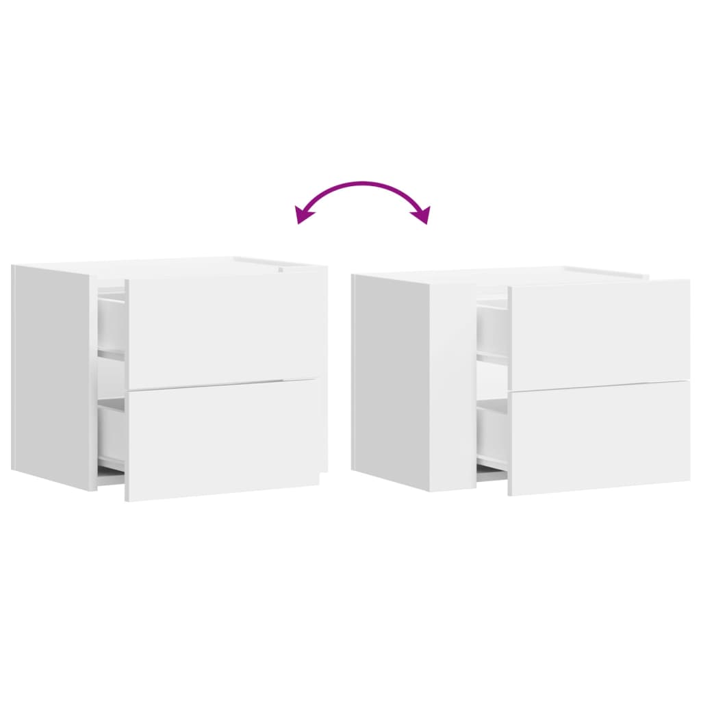 Veggmontert nattbord hvit 45x30x35 cm