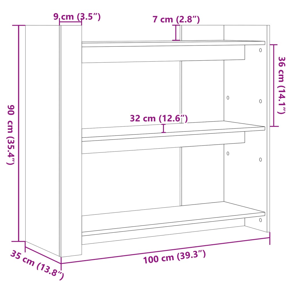 Konsollbord svart 100x35x90 cm konstruert tre