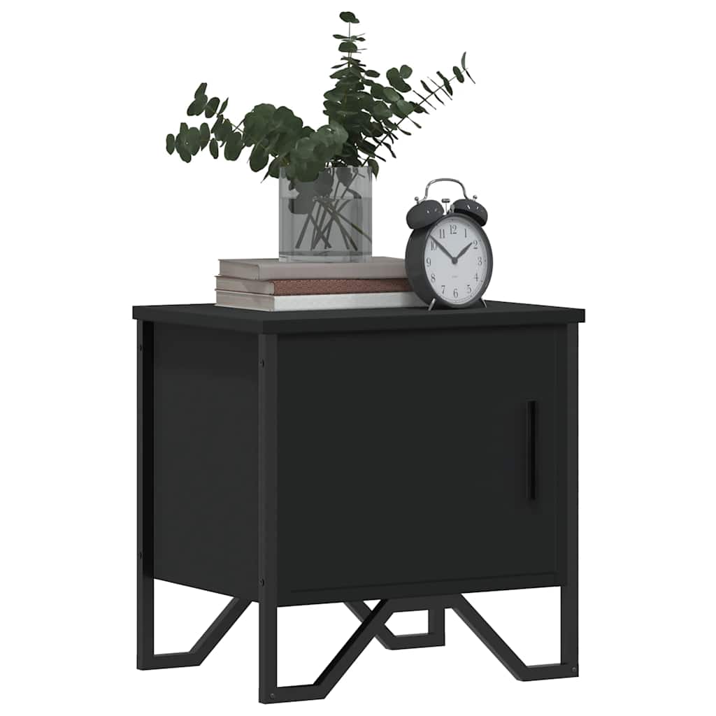 Nattbord 2 stk svart 40x30x40 cm sponplate