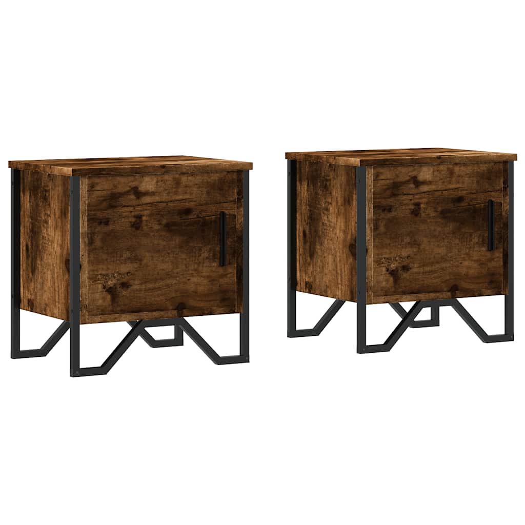 Nattbord 2 stk røkt eik 40x30x40 cm konstruert tre