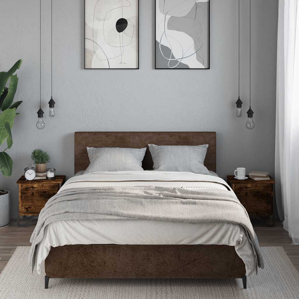 Nattbord 2 stk røkt eik 40x30x40 cm konstruert tre