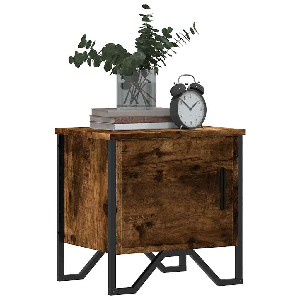 Nattbord 2 stk røkt eik 40x30x40 cm konstruert tre