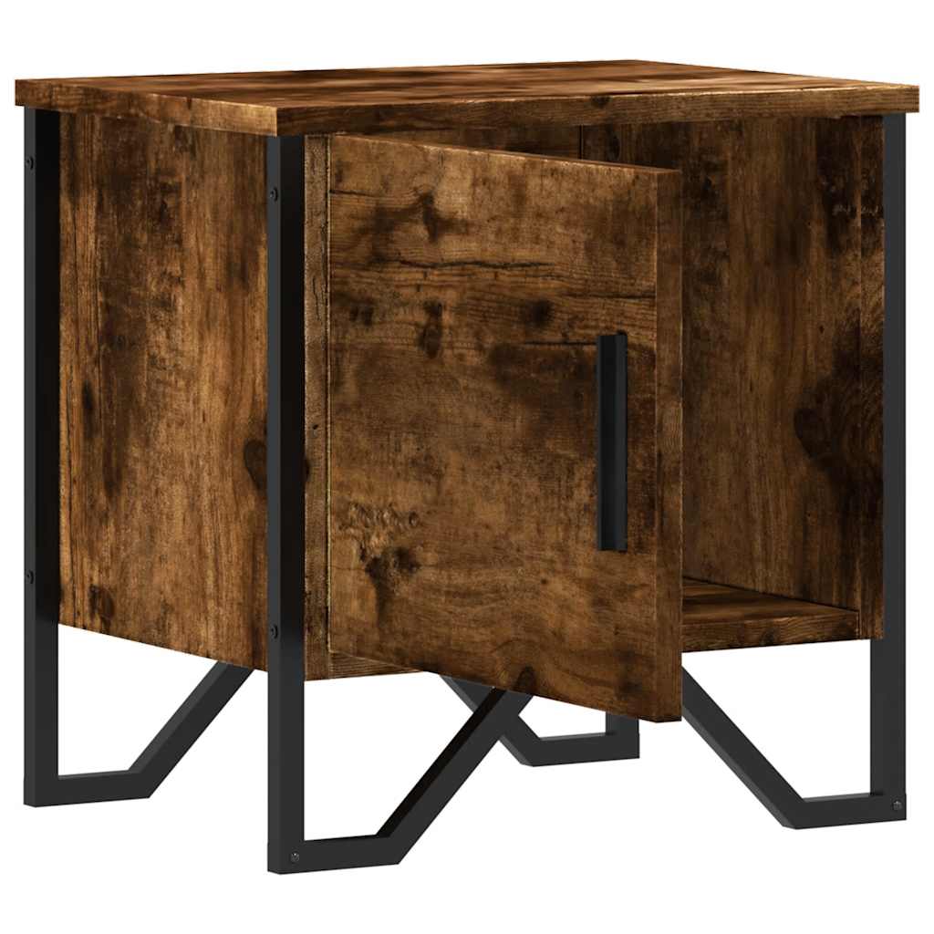 Nattbord 2 stk røkt eik 40x30x40 cm konstruert tre