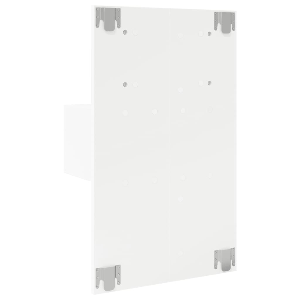 Vegghengt nattbord med LED-lys hvit