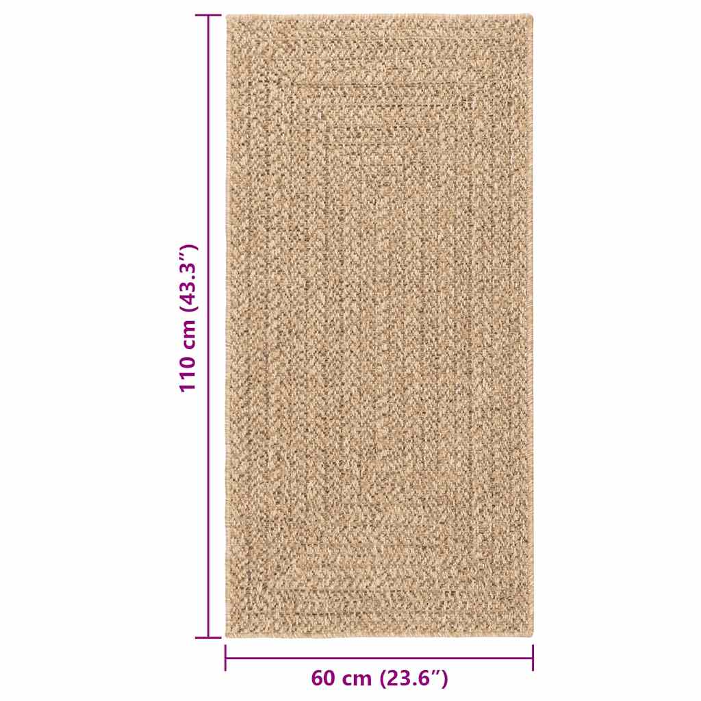 Teppe ZIZUR beige 60x110 cm jute-utseende innendørs og utendørs
