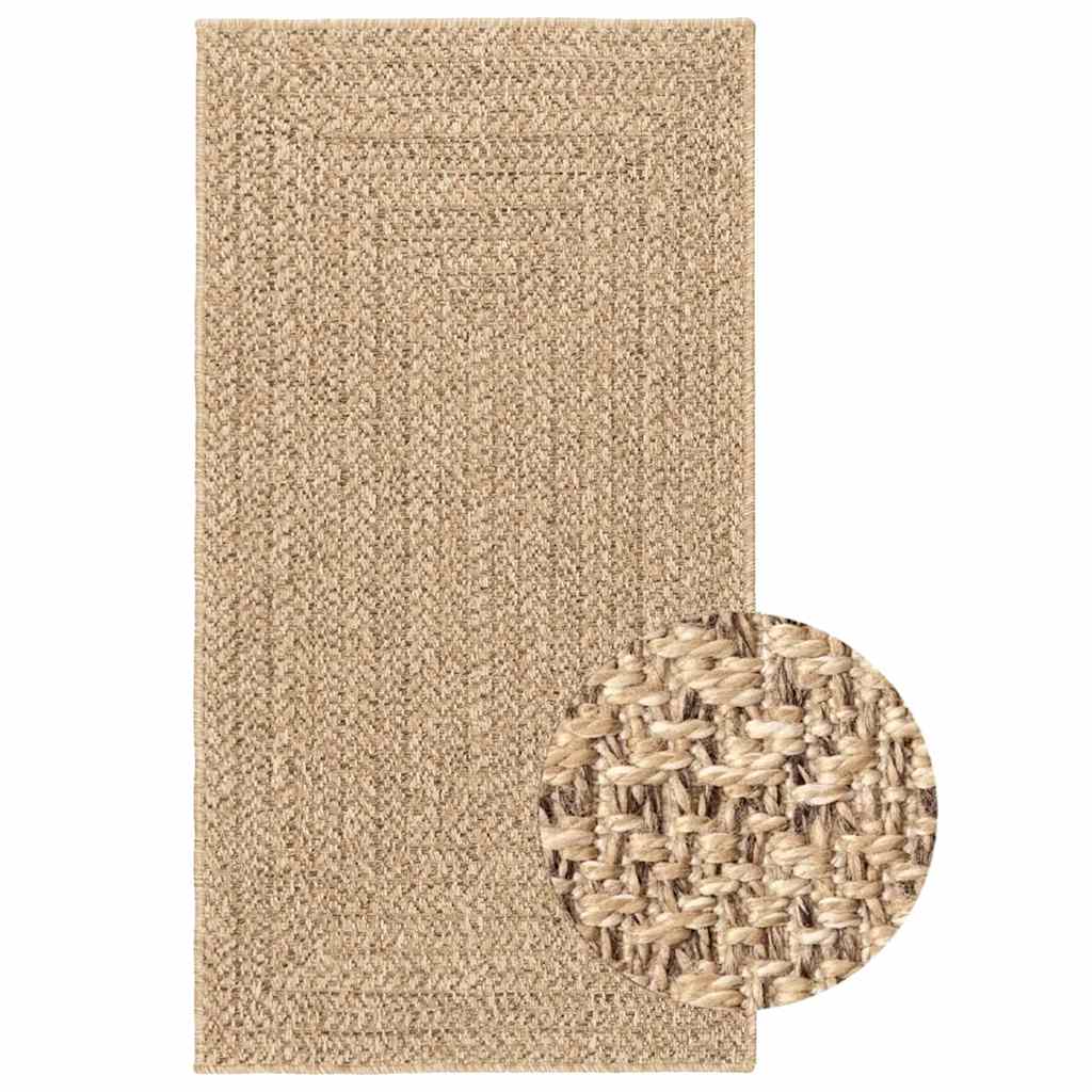 Teppe ZIZUR beige 80x150 cm jute-utseende innendørs og utendørs