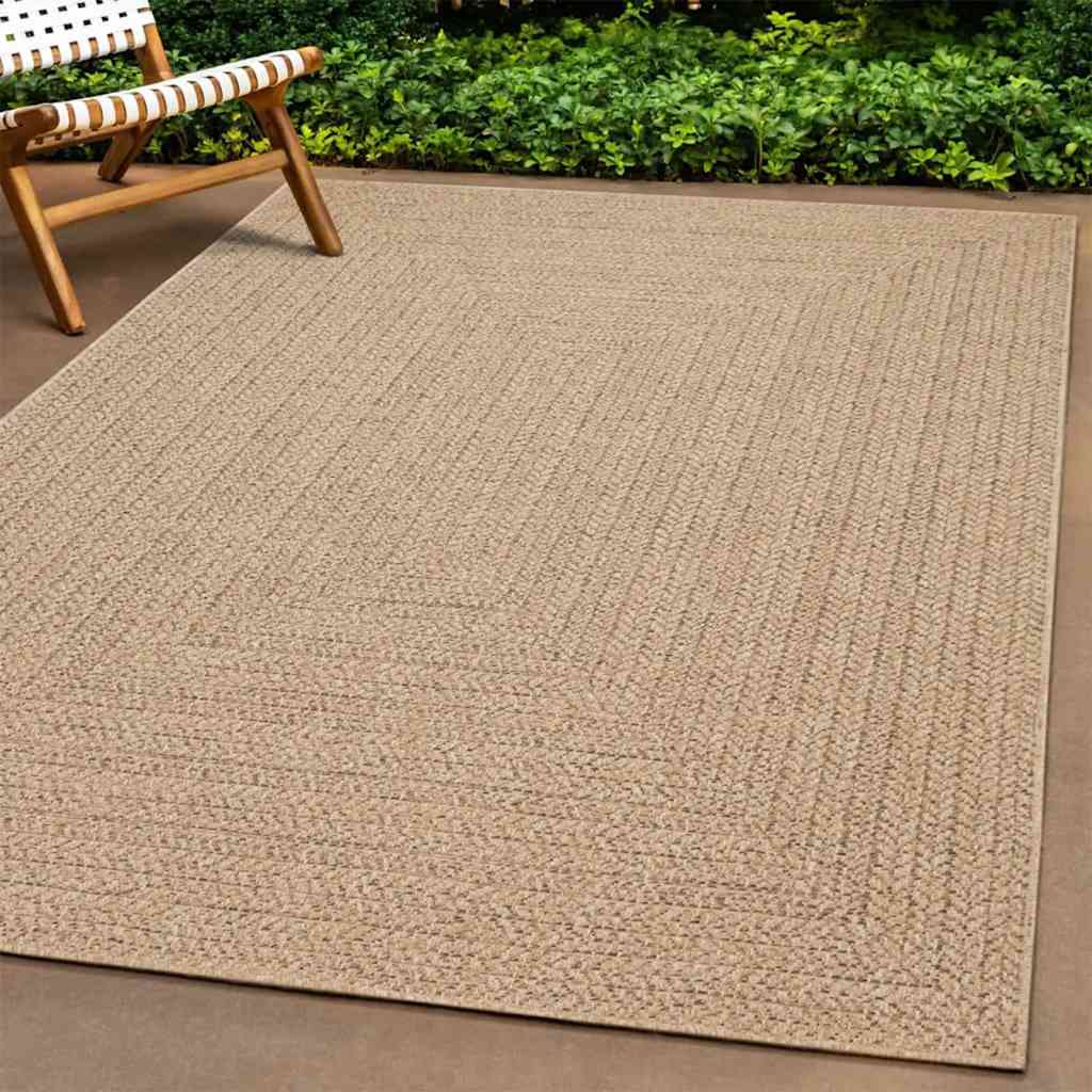 Teppe ZIZUR beige 80x250 cm jute-utseende innendørs og utendørs