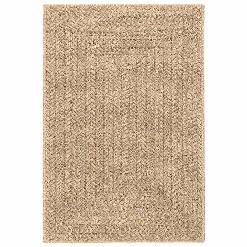 Teppe ZIZUR beige 120x120cm jute-utseende innendørs og utendørs