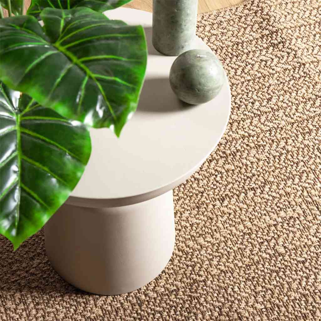 Teppe ZIZUR beige 120x120cm jute-utseende innendørs og utendørs