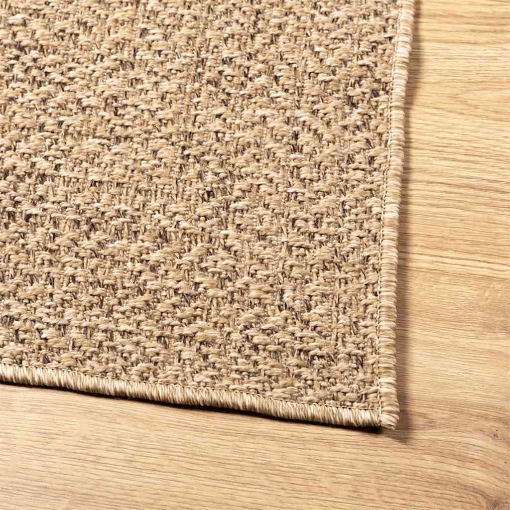 Teppe ZIZUR beige 120x120cm jute-utseende innendørs og utendørs