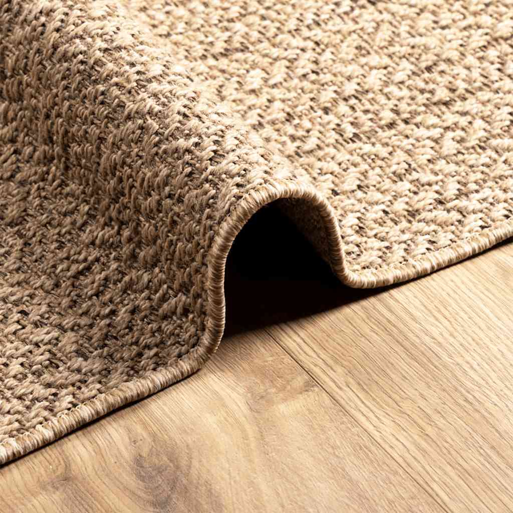 Teppe ZIZUR beige 120x120cm jute-utseende innendørs og utendørs