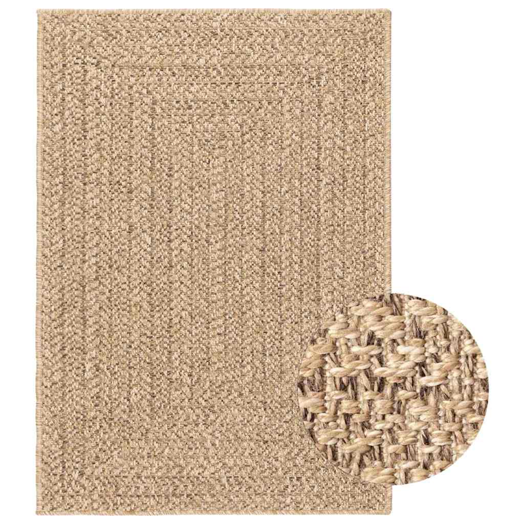 Teppe ZIZUR beige 120x170cm jute-utseende innendørs og utendørs