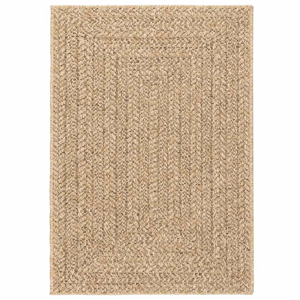 Teppe ZIZUR beige 120x170cm jute-utseende innendørs og utendørs