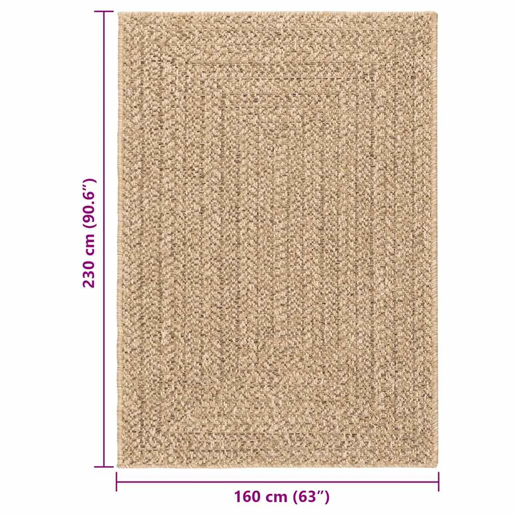 Teppe ZIZUR beige 120x170cm jute-utseende innendørs og utendørs