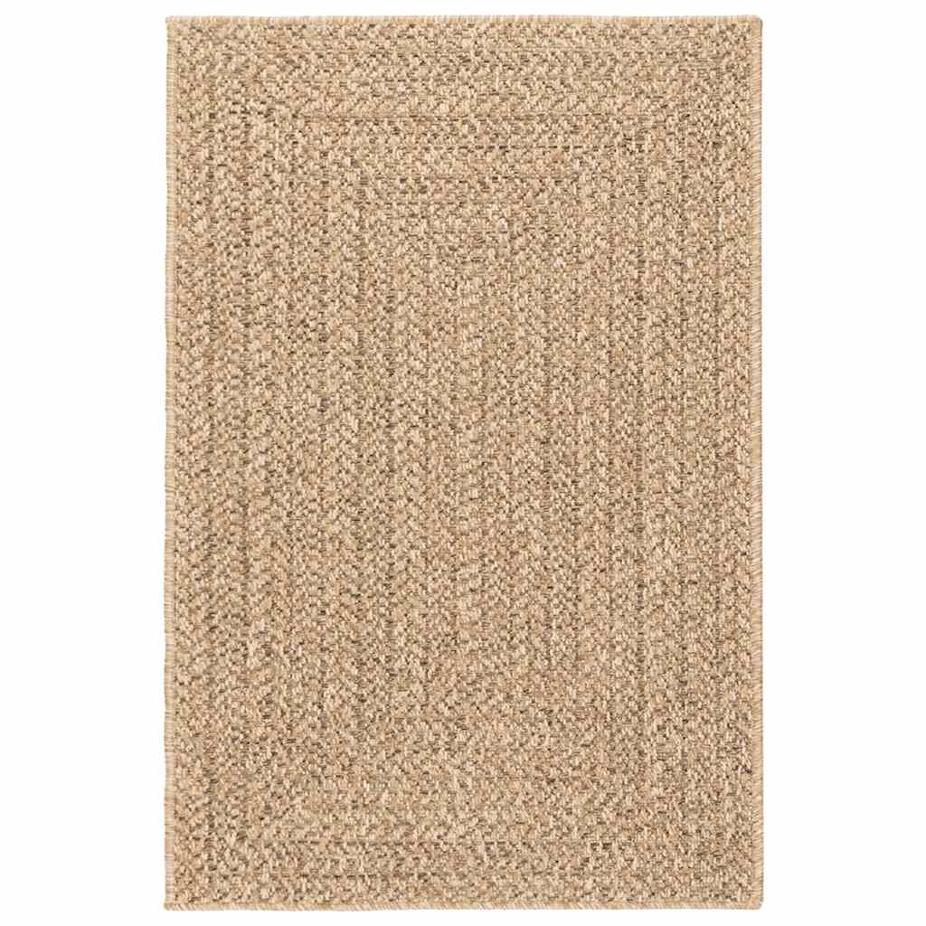 Teppe ZIZUR beige 140x200cm jute-utseende innendørs og utendørs