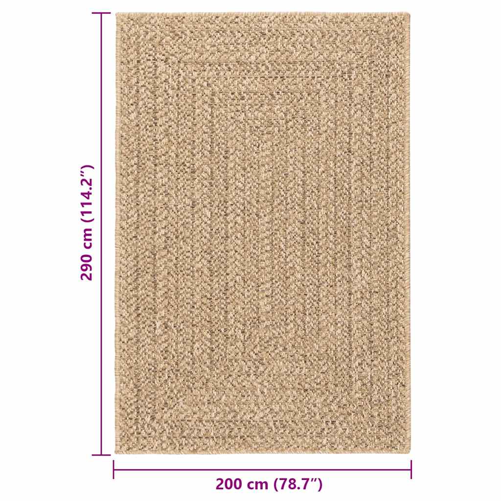 Teppe ZIZUR beige 140x200cm jute-utseende innendørs og utendørs