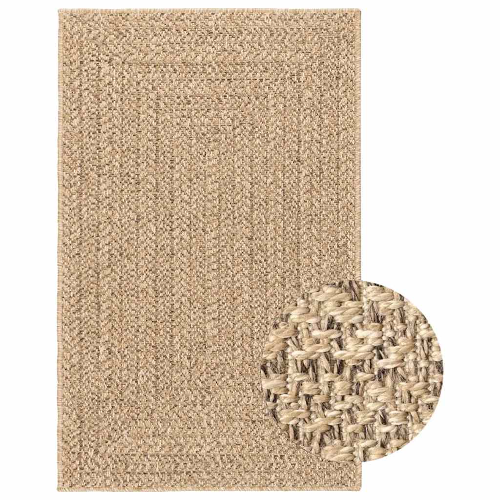Teppe ZIZUR beige 160x230cm jute-utseende innendørs og utendørs