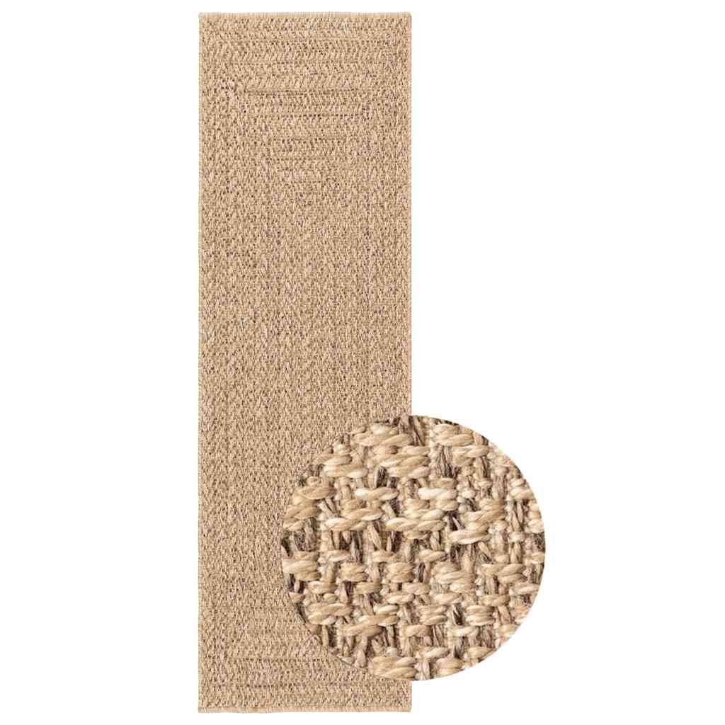 Teppe ZIZUR beige 200x200cm jute-utseende innendørs og utendørs