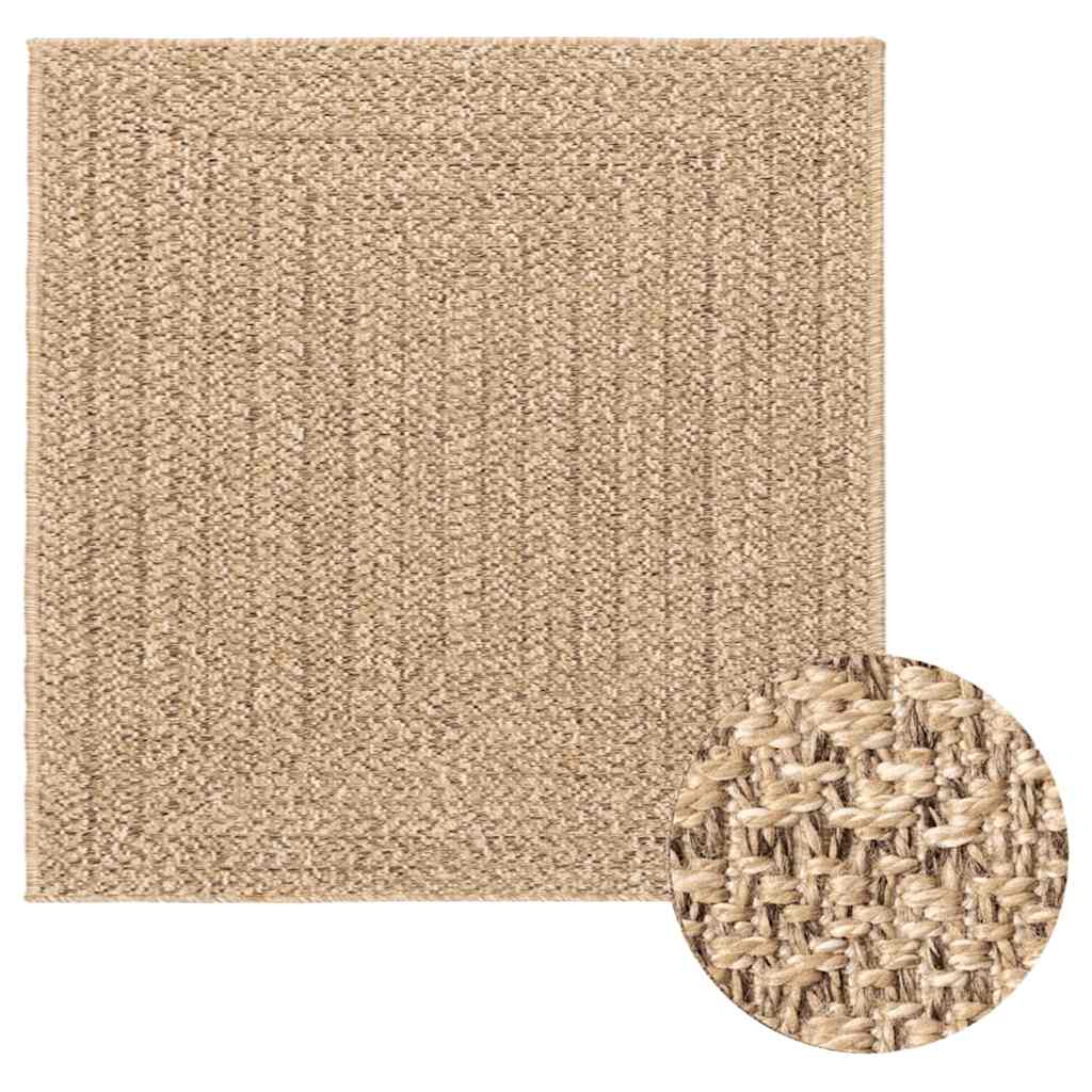 Teppe ZIZUR beige 200x290cm jute-utseende innendørs og utendørs