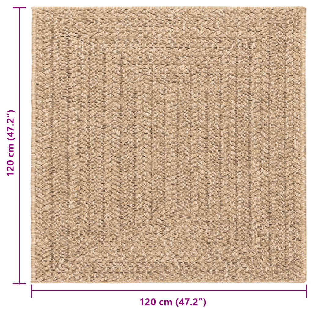 Teppe ZIZUR beige 200x290cm jute-utseende innendørs og utendørs