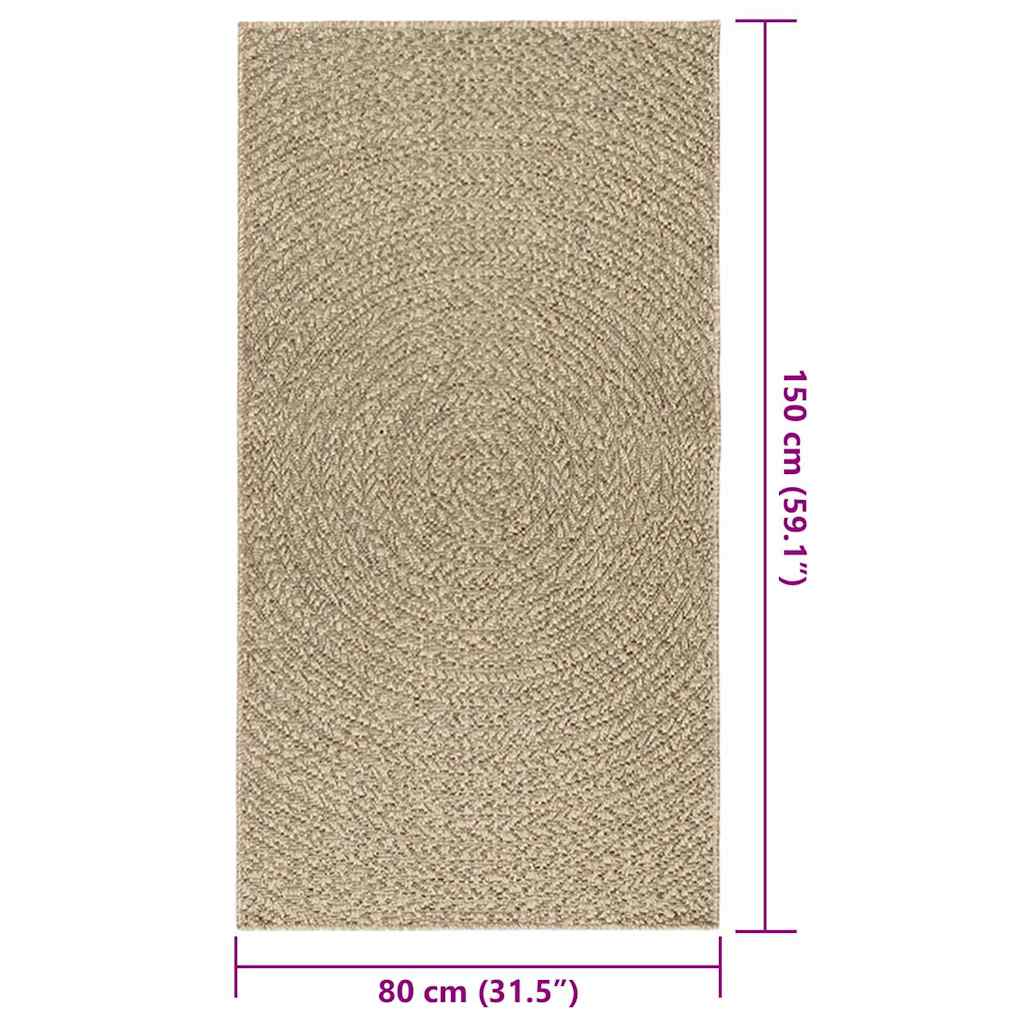 Teppe ZIZUR beige 80x150 cm jute-utseende innendørs og utendørs