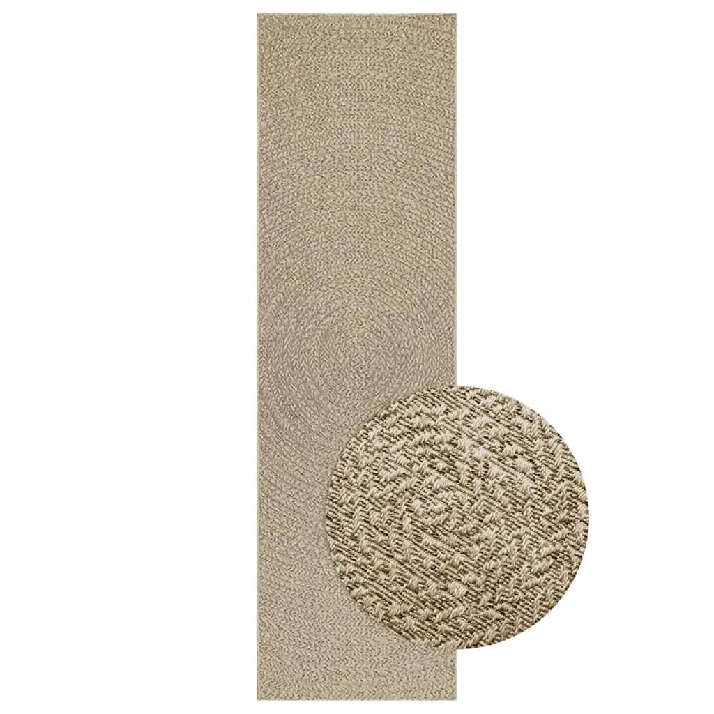 Teppe ZIZUR beige 80x250 cm jute-utseende innendørs og utendørs