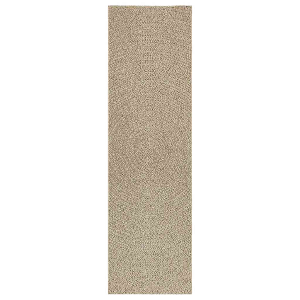 Teppe ZIZUR beige 80x250 cm jute-utseende innendørs og utendørs