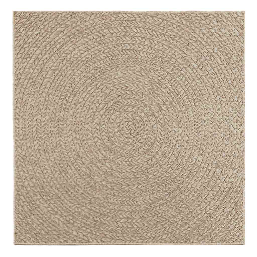 Teppe ZIZUR beige 120x120cm jute-utseende innendørs og utendørs