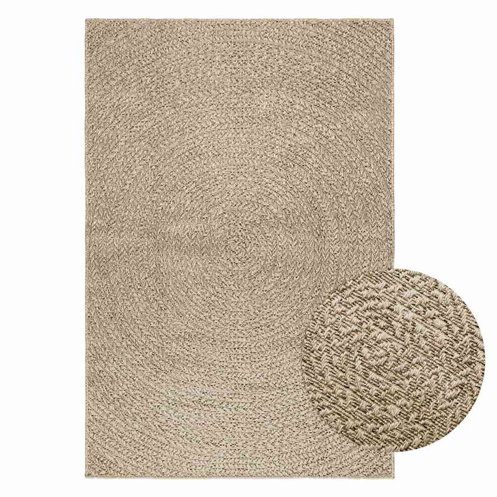Teppe ZIZUR beige 120x170cm jute-utseende innendørs og utendørs