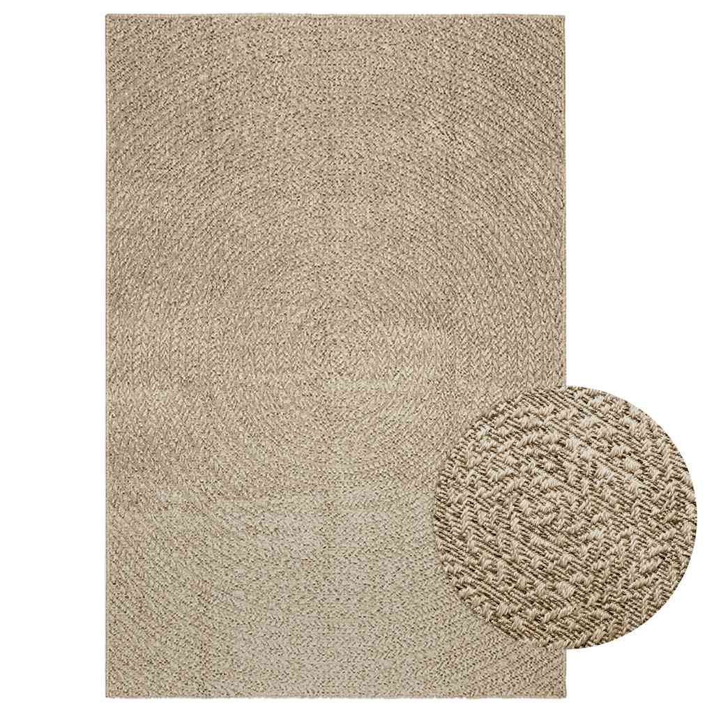 Teppe ZIZUR beige 140x200cm jute-utseende innendørs og utendørs